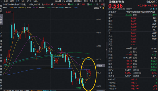 最高预增3281%!启明星辰绩后一字涨停!华宝基金信创ETF(562030)盘中拉升2%,右侧信号显现?