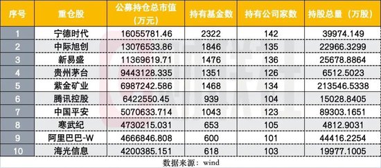 取代中际旭创，宁王重登主动基金头号重仓股